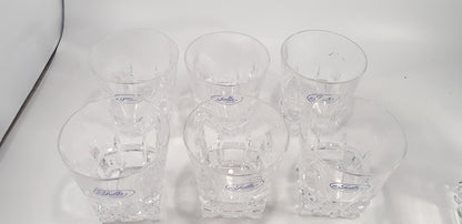 Julia Lead Crystal Decanter 6 Glasses Tumblers Clear Square Vintage Ex Con Boxed