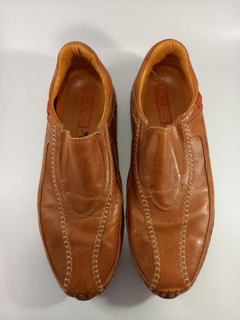 Pikolinos Tan Leather Slip On Moccasin Driving Loafer Size 7 VGC