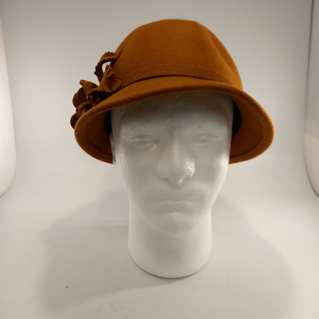 Major Wear Spice Orange Hand Made 100% Woollen Ladies Hat BNWT