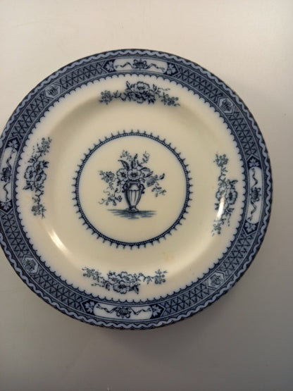 wood and son plates x4 warwick blue and white floral