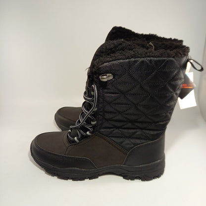 Lands End Thermolite Black Boots Faux Fur Water Resistant UK 6.5 BNWT