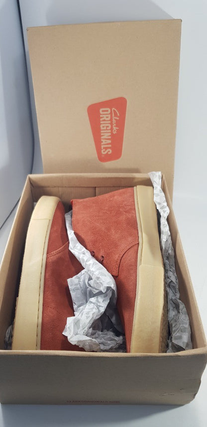 Clarks Originals Desert Vulc Rust Orange Leather  Boots Size 9.5G  BNIB