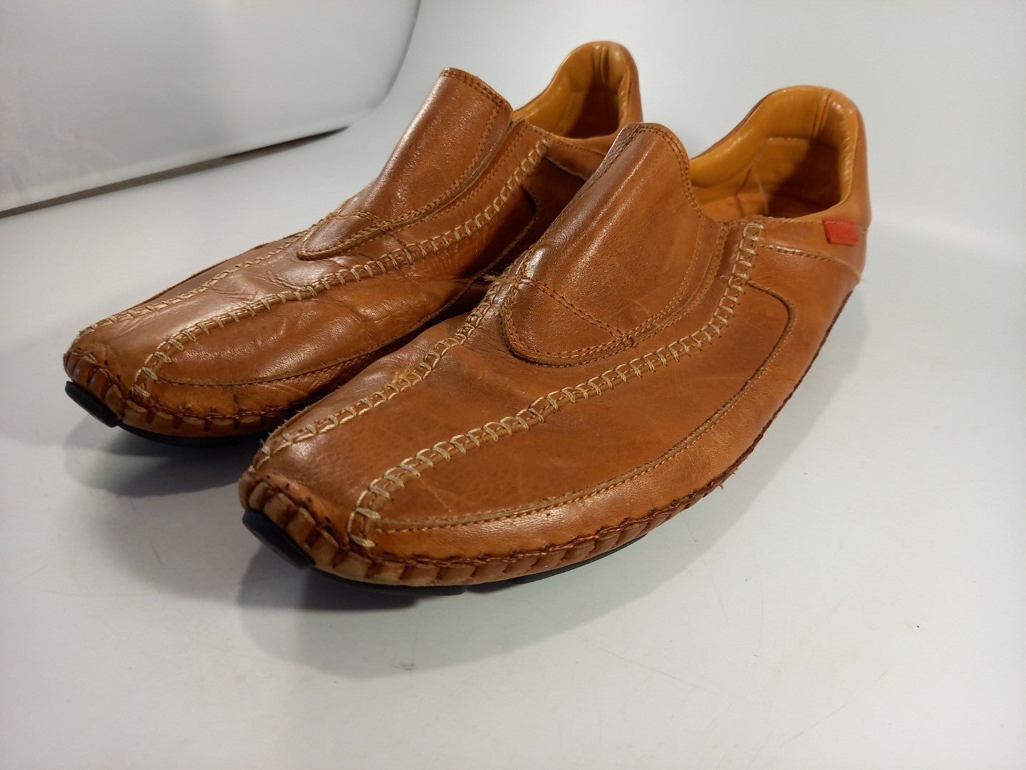 Pikolinos Tan Leather Slip On Moccasin Driving Loafer Size 7 VGC