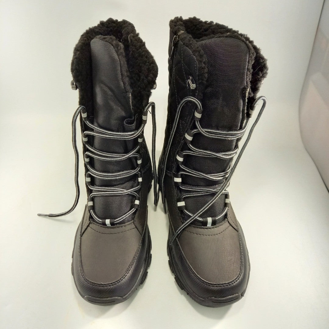 Lands End Thermolite Black Boots Faux Fur Water Resistant UK 6.5 BNWT