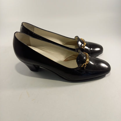 Holmes Of Norwich Leather Black Heels Slip On UK 5 Good