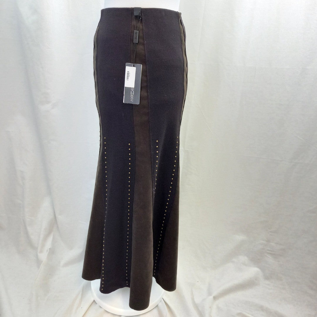 Marc Cain Black Skirt Wool & Cashmere Beaded Detailing UK 14 BNWT