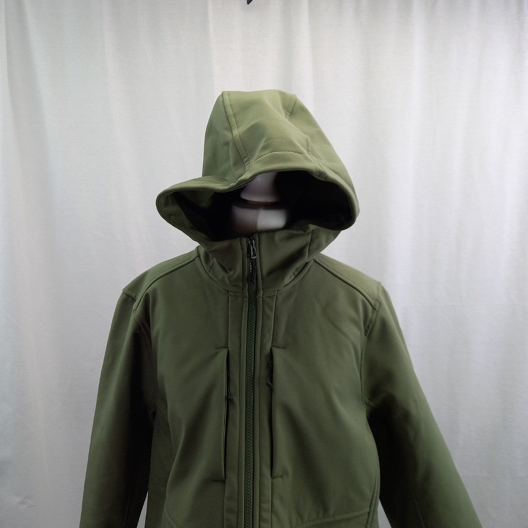 Lands End Green Hooded Coat UK L Excellent