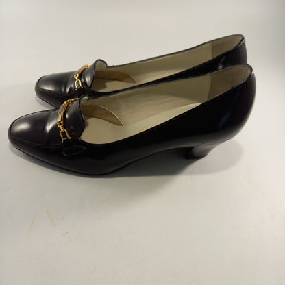 Holmes Of Norwich Leather Black Heels Slip On UK 5 Good