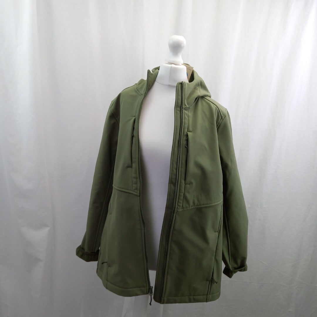 Lands End Green Hooded Coat UK L Excellent