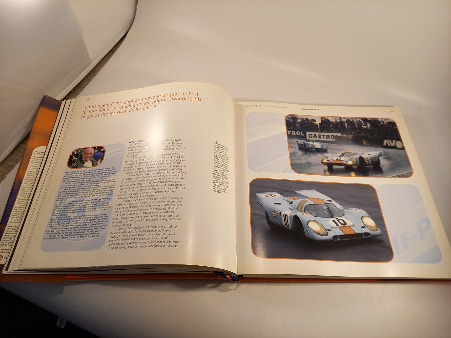 Signed Copy Blue and Orange The History Of Gulf in Motorsport By Michael Cotton Hardback VGC