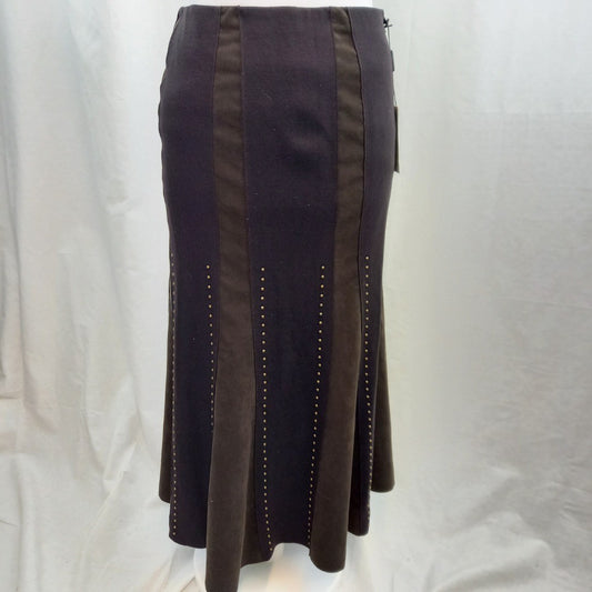 Marc Cain Black Skirt Wool & Cashmere Beaded Detailing UK 14 BNWT