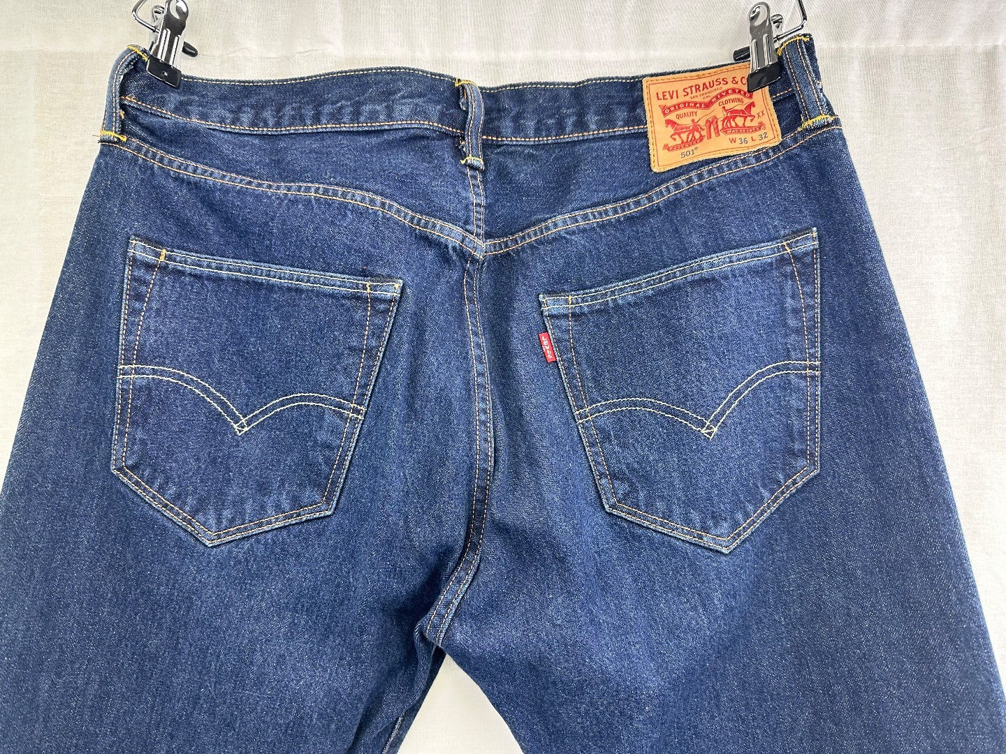 Levi's 501 Original Regular Fit Straight Leg Men's Blue Jeans Size W36 L32 Like New