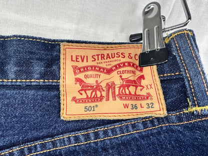 Levi's 501 Original Regular Fit Straight Leg Men's Blue Jeans Size W36 L32 Like New