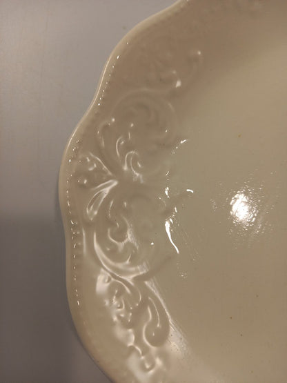 bishop and stonier plate white platter serving plate with raised white pattern