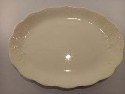 bishop and stonier plate white platter serving plate with raised white pattern