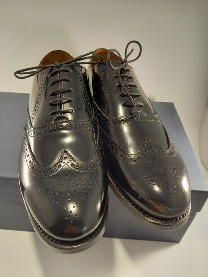 Hammond & Co Black Hugo Patent Leather Oxford Brogues - Size UK 9 EU 43