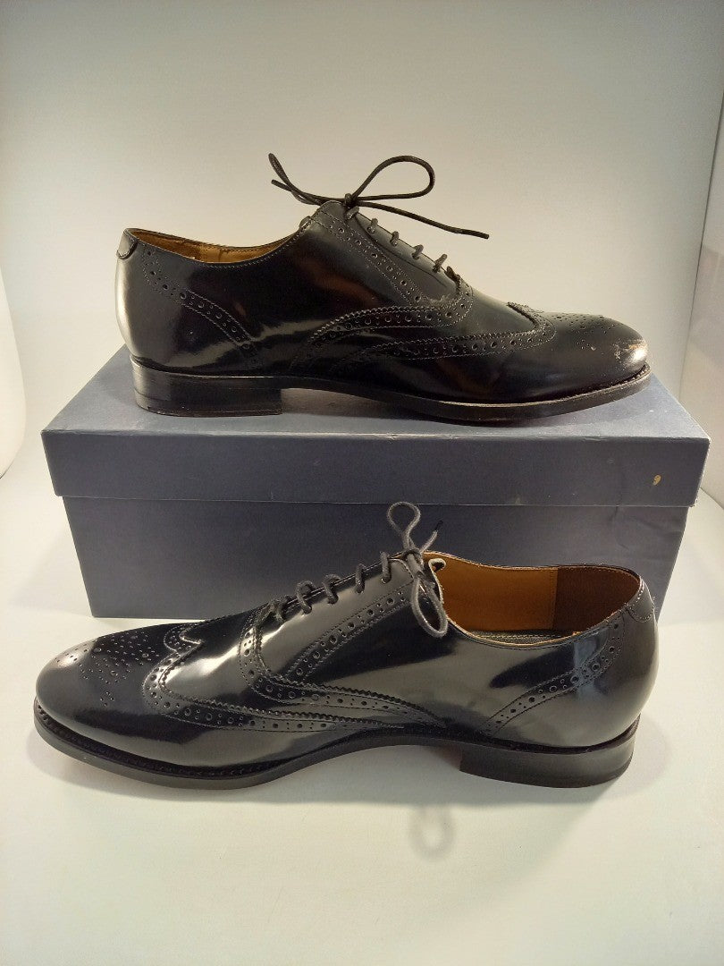 Hammond & Co Black Hugo Patent Leather Oxford Brogues - Size UK 9 EU 43