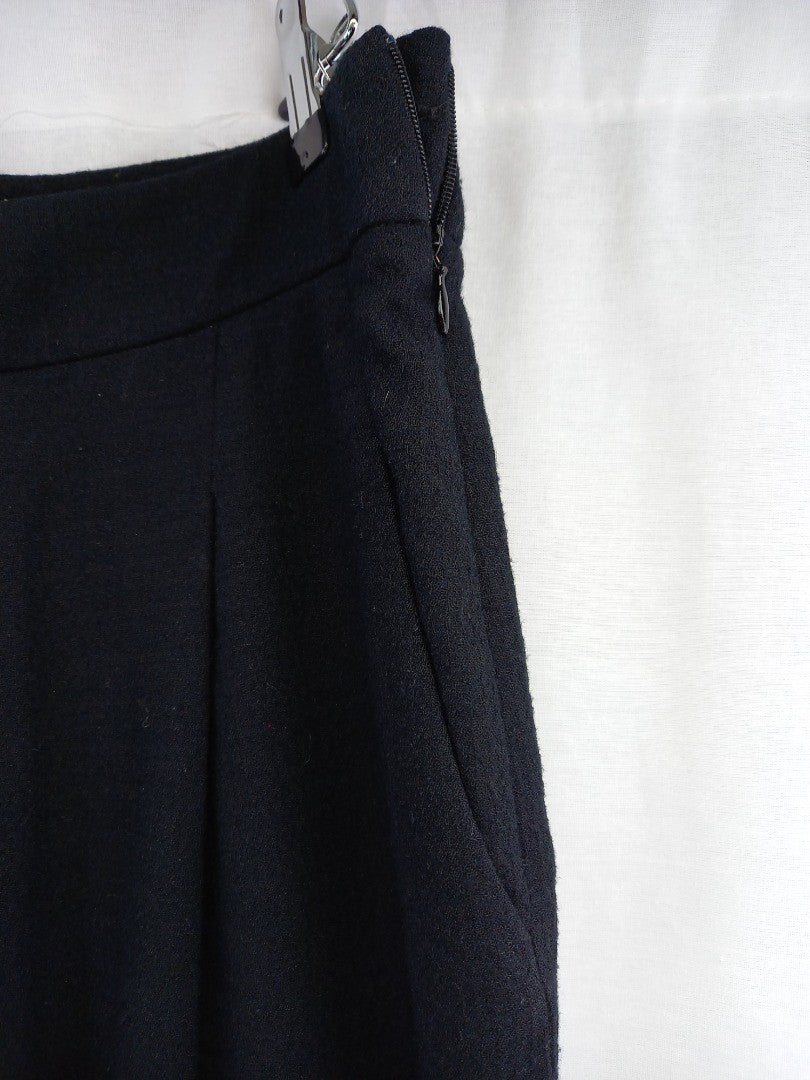 toast black trousers size 10 wool mix with pockets textured fabric