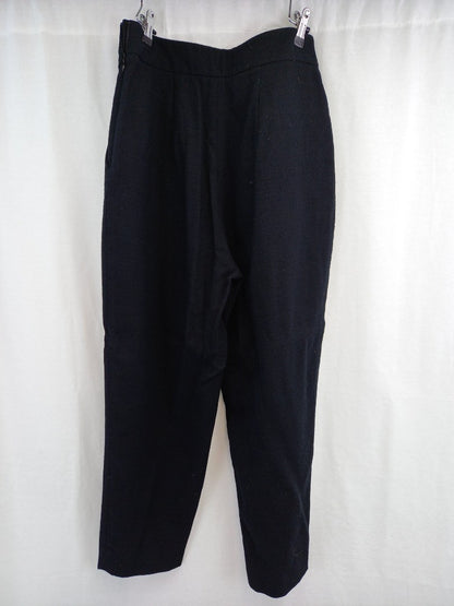 toast black trousers size 10 wool mix with pockets textured fabric