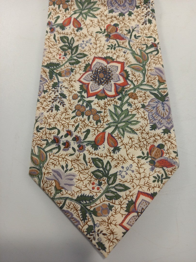 liberty tie lawn cotton floral print cream green blue soft red