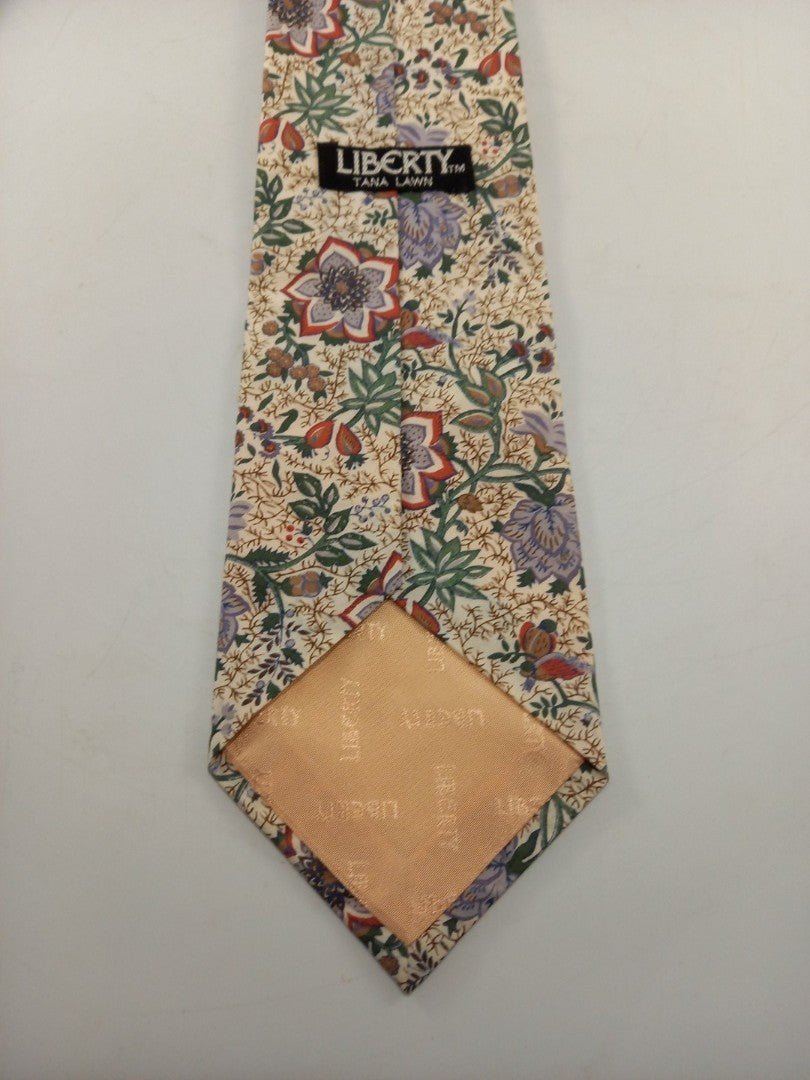 liberty tie lawn cotton floral print cream green blue soft red