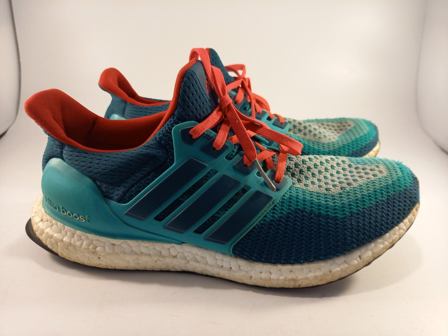 Adidas Ultra Boost Teal Pink Trainers Continental Sole Size 9.5 VGC