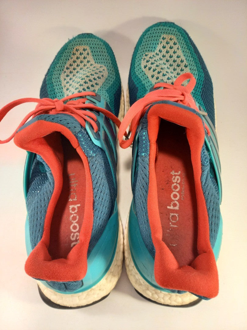 Adidas Ultra Boost Teal Pink Trainers Continental Sole Size 9.5 VGC