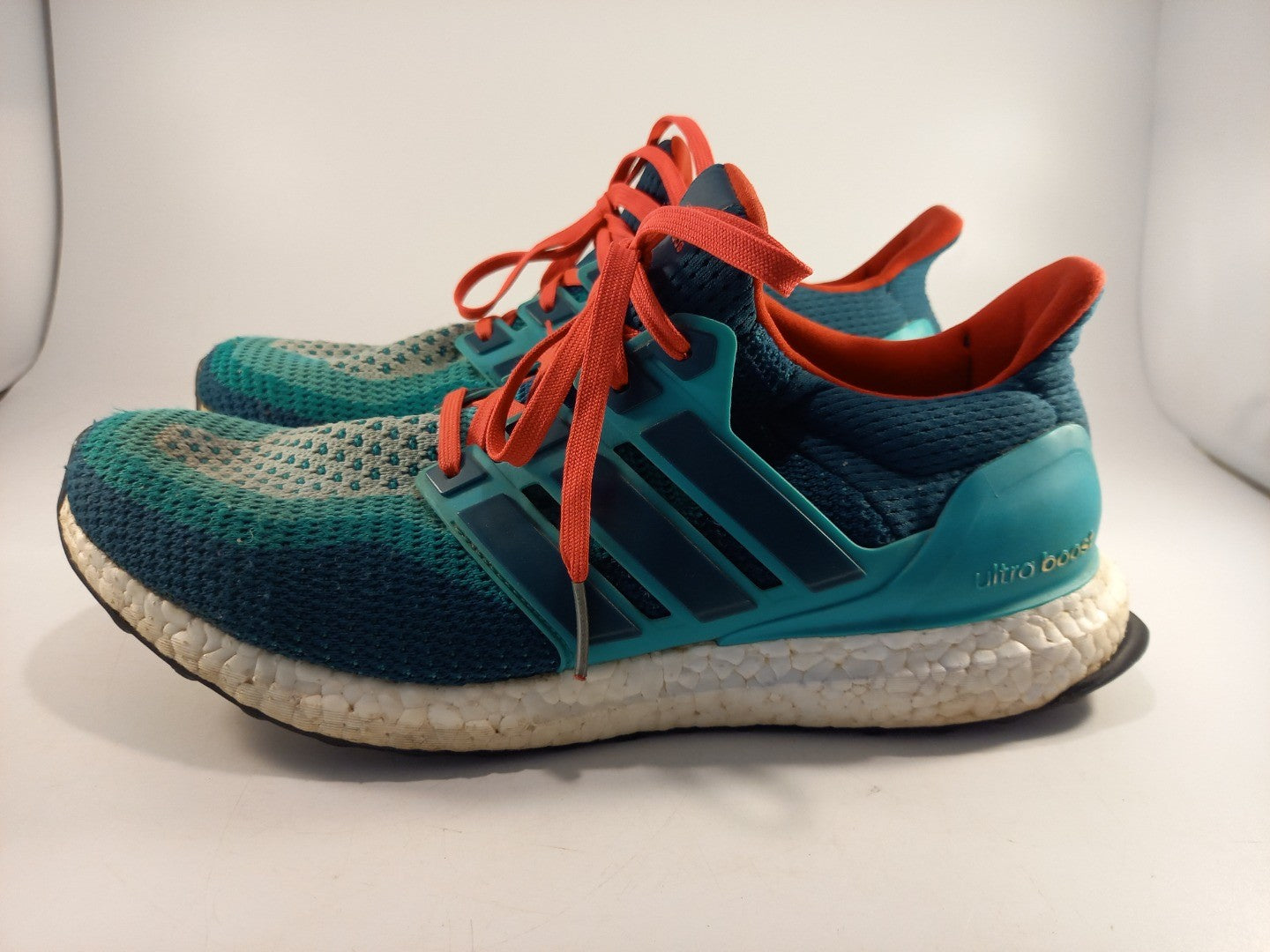 Adidas Ultra Boost Teal Pink Trainers Continental Sole Size 9.5 VGC