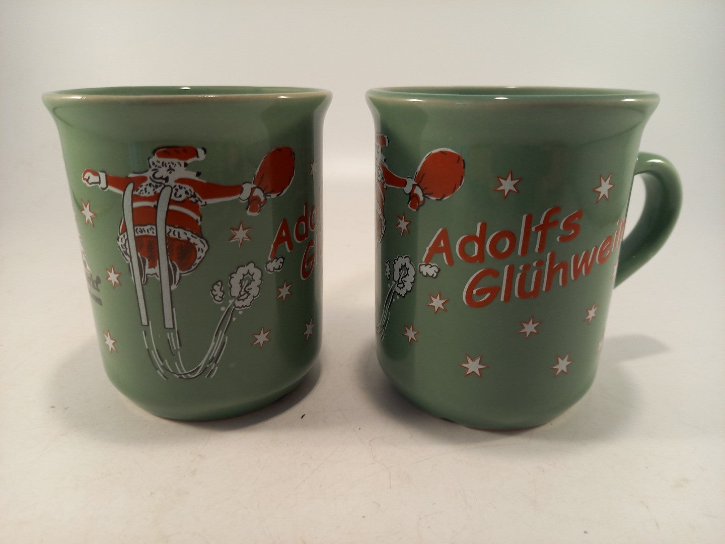 Rudesheimer Weihnachts Market Adolfs Gluhwein Sage Mug x2 Vintage VGC