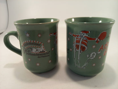 Rudesheimer Weihnachts Market Adolfs Gluhwein Sage Mug x2 Vintage VGC