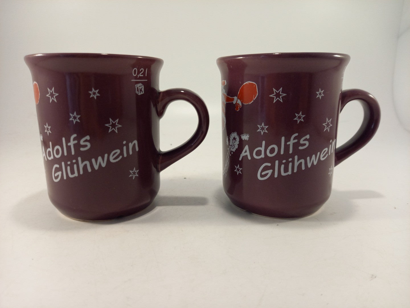 Rüdesheimer Weihnachtsmarkt Adolfs Glühwein 2002 Purple Mugs x2 Vintage VGC