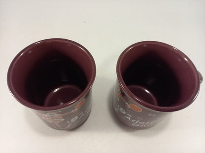 Rüdesheimer Weihnachtsmarkt Adolfs Glühwein 2002 Purple Mugs x2 Vintage VGC