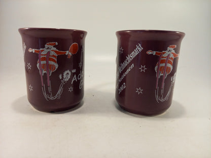 Rüdesheimer Weihnachtsmarkt Adolfs Glühwein 2002 Purple Mugs x2 Vintage VGC