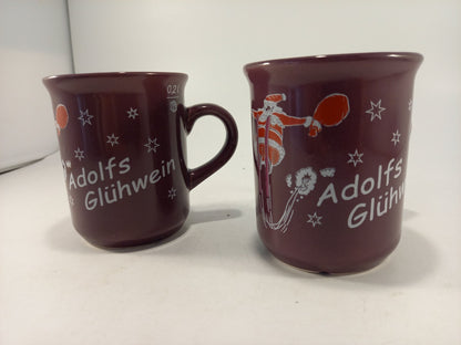 Rüdesheimer Weihnachtsmarkt Adolfs Glühwein 2002 Purple Mugs x2 Vintage VGC