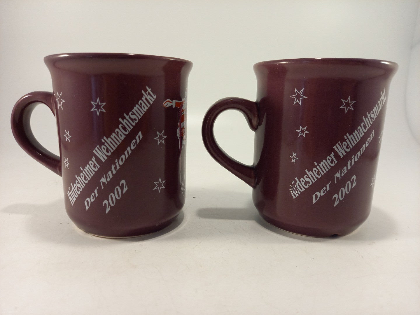 Rüdesheimer Weihnachtsmarkt Adolfs Glühwein 2002 Purple Mugs x2 Vintage VGC