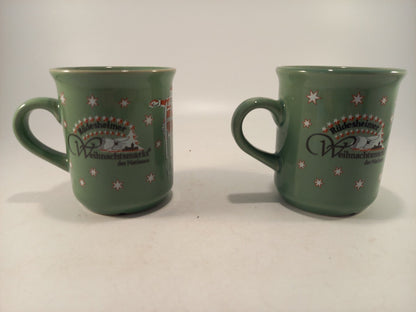 Rudesheimer Weihnachts Market Adolfs Gluhwein Sage Mug x2 Vintage VGC