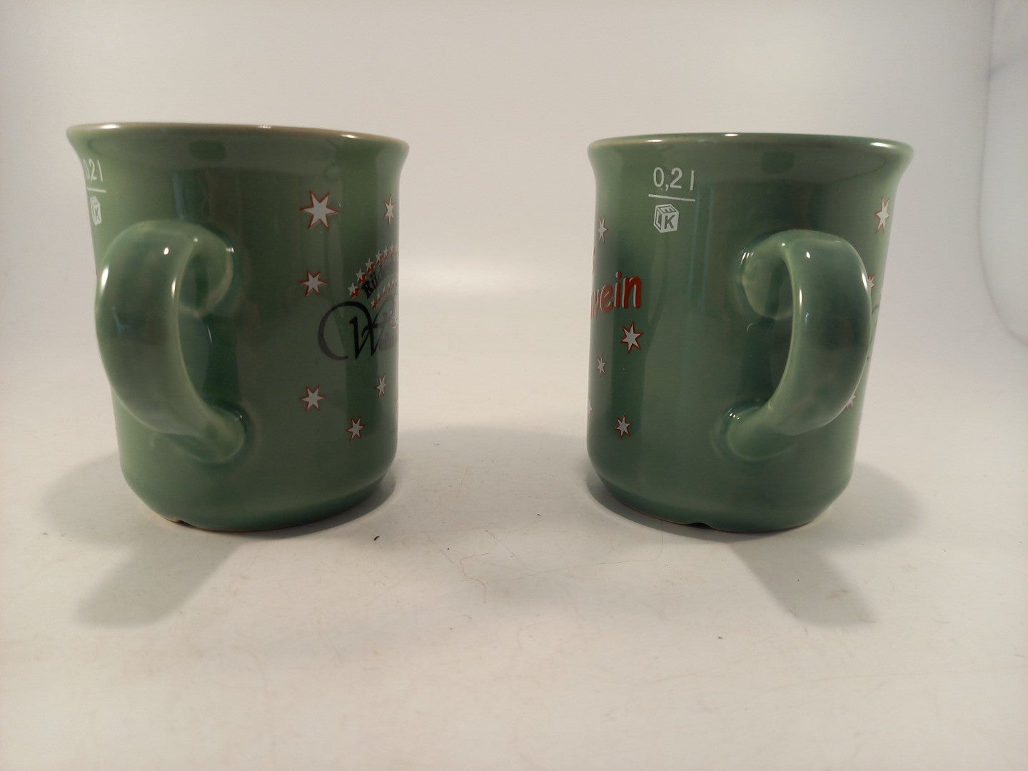 Rudesheimer Weihnachts Market Adolfs Gluhwein Sage Mug x2 Vintage VGC