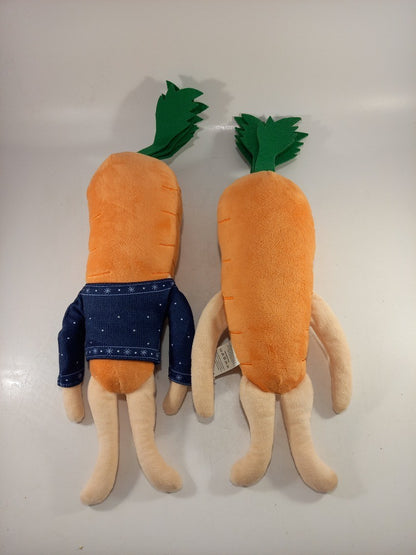 Aldi Christmas Carrots Pair Small 13" Soft Toys Good Condition