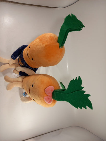 Aldi Christmas Carrots Pair Small 13" Soft Toys Good Condition