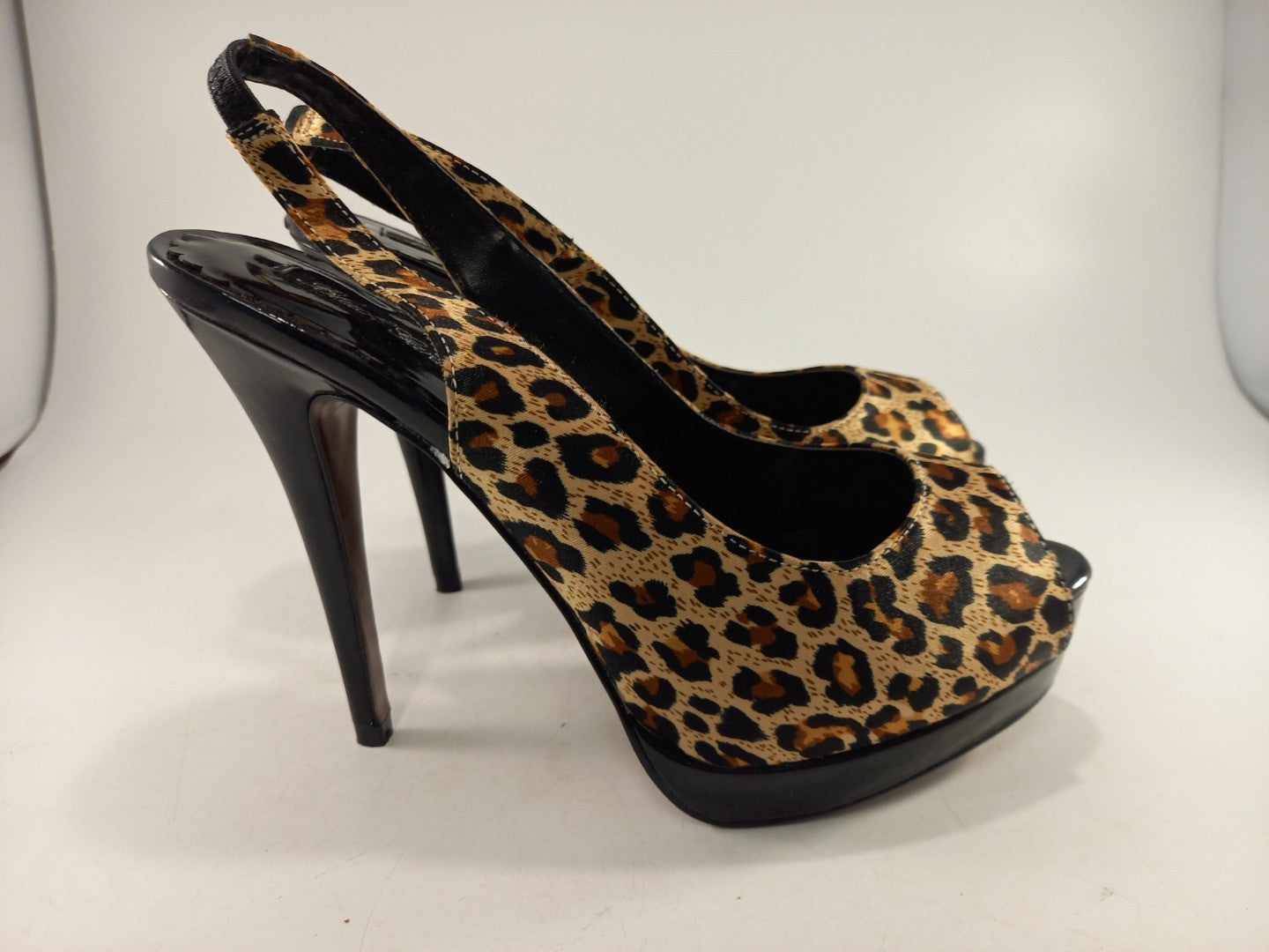 Barratts Leopard Print Double Platform High Heels Peep Toe Size 5 BNIB