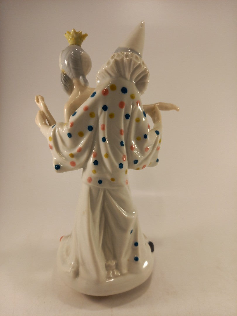 Royal Duncan Porcelain Clown & Princess Dancing Musical Figurine Ex Con