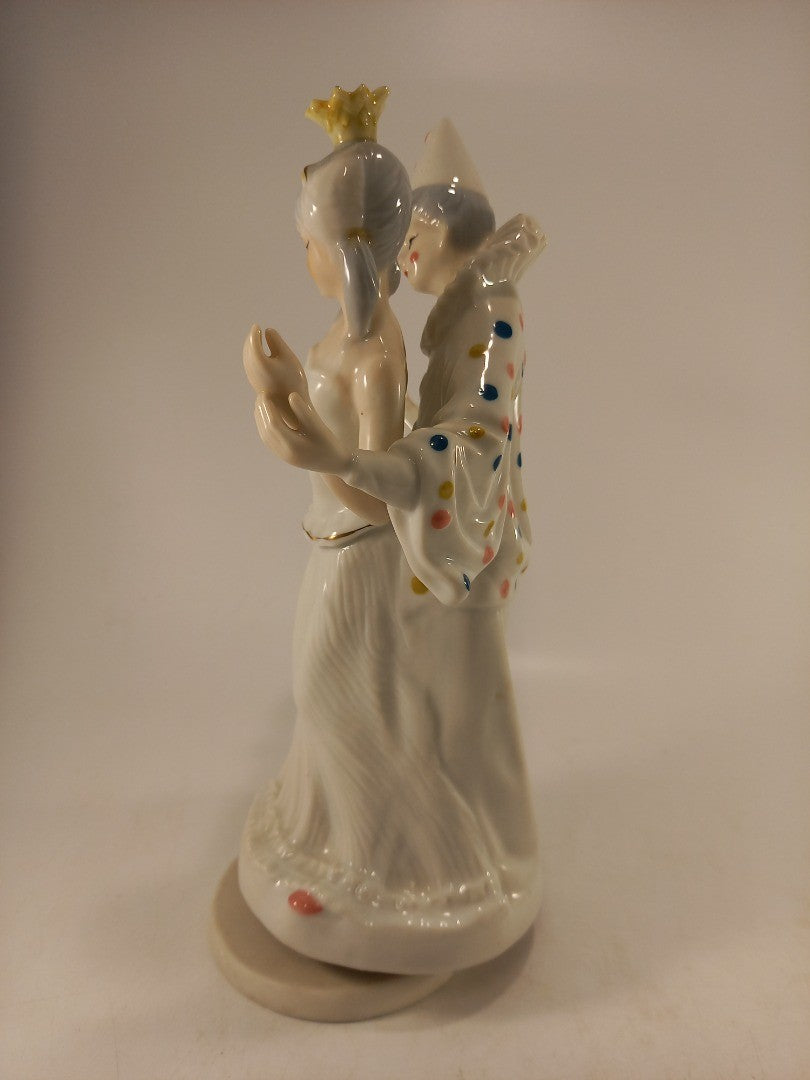 Royal Duncan Porcelain Clown & Princess Dancing Musical Figurine Ex Con