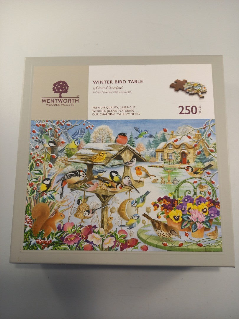 wentworth jigsaw 250 pieces winter bird table with whimsy pieces wooden