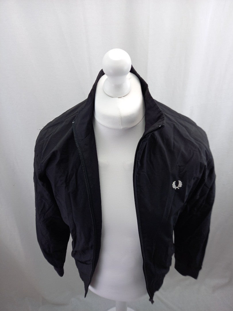 Fred Perry Black Full Zip Lightweight Jacket Coat Size XS Excellent Condition