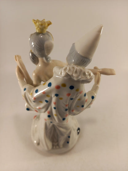 Royal Duncan Porcelain Clown & Princess Dancing Musical Figurine Ex Con