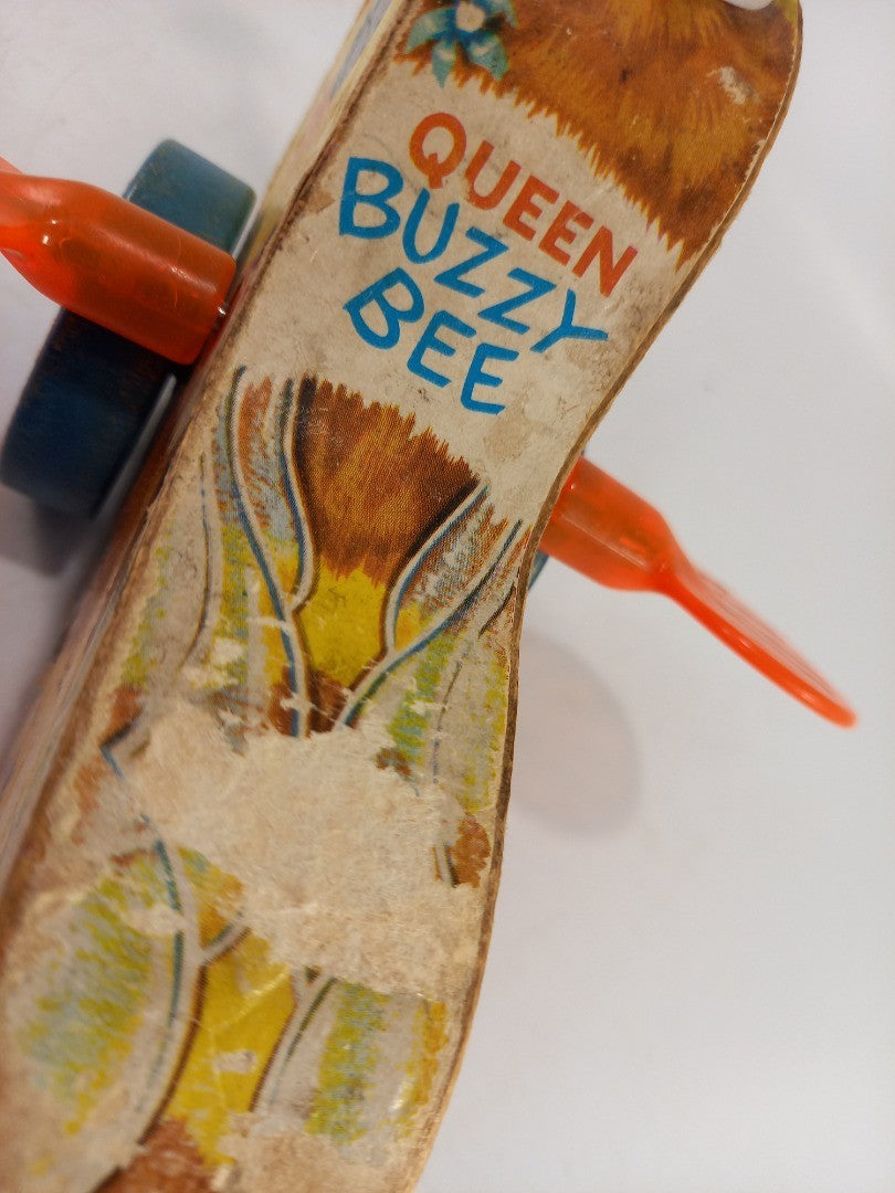 Fisher Price Wooden Queen Buzzy Bee Toy 1960s Vintage Good Condition