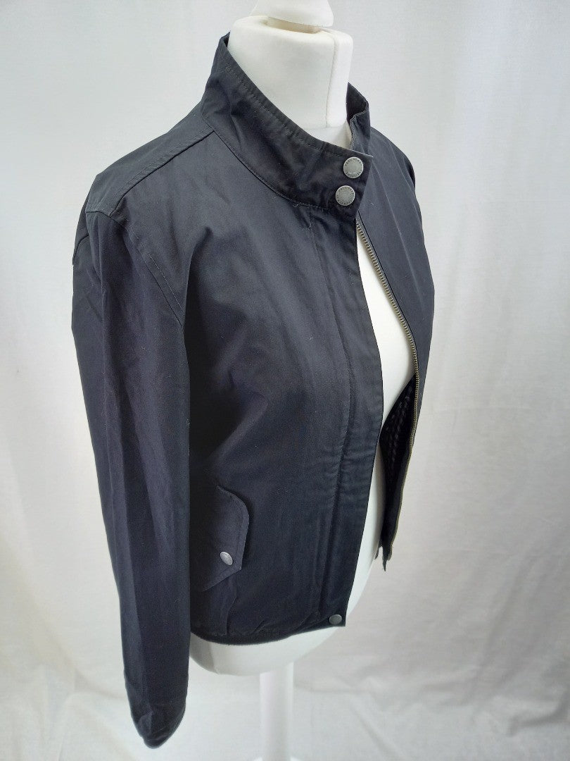 Fred Perry Black Jacket Coat Lightweight Size 10 Nearly New