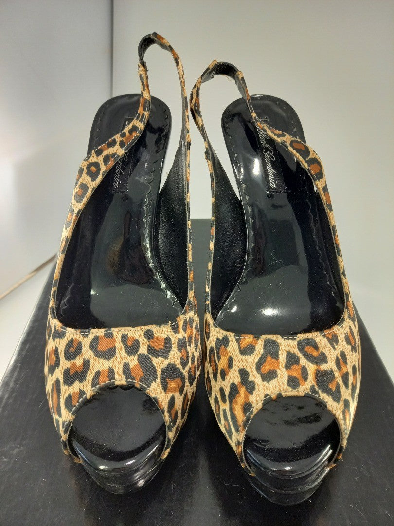 Barratts Leopard Print Double Platform High Heels Peep Toe Size 5 BNIB