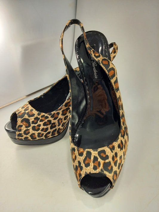 Barratts Leopard Print Double Platform High Heels Peep Toe Size 5 BNIB