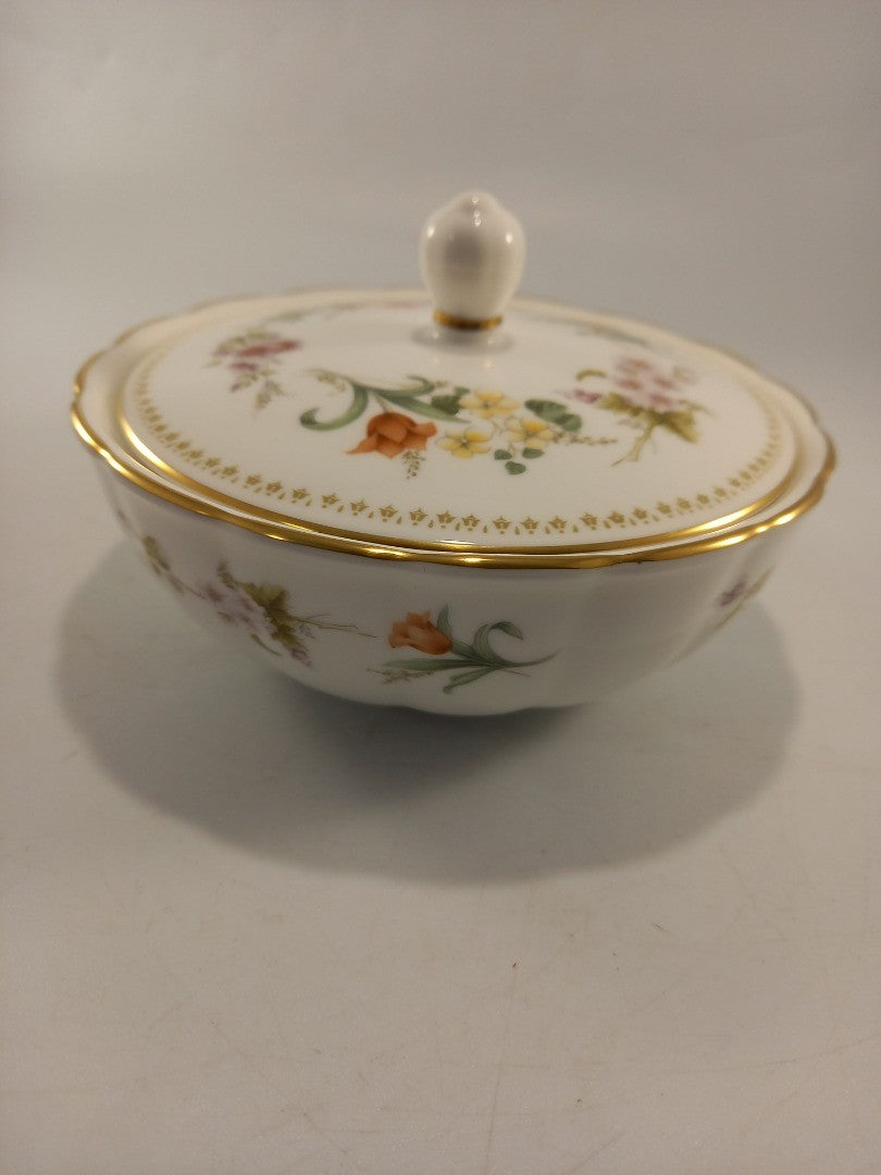 wedgewood trinket bowl lidded dish mirabelle floral with golden edge BNIB